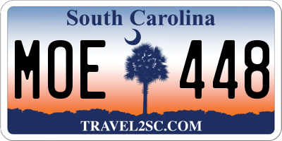 SC license plate MOE448