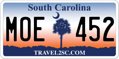 SC license plate MOE452