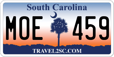 SC license plate MOE459