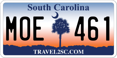 SC license plate MOE461