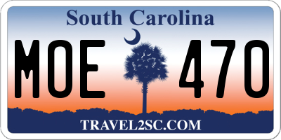SC license plate MOE470