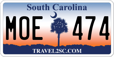 SC license plate MOE474