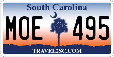 SC license plate MOE495