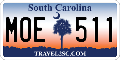 SC license plate MOE511