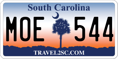 SC license plate MOE544