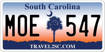 SC license plate MOE547