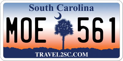 SC license plate MOE561