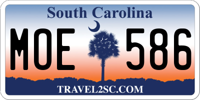 SC license plate MOE586
