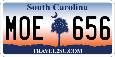 SC license plate MOE656