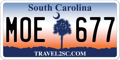 SC license plate MOE677