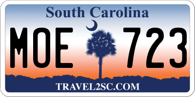 SC license plate MOE723