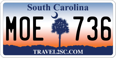 SC license plate MOE736