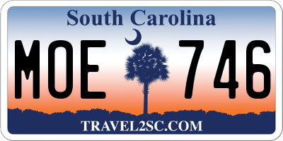 SC license plate MOE746