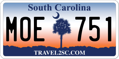 SC license plate MOE751