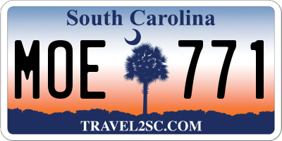 SC license plate MOE771