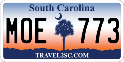 SC license plate MOE773