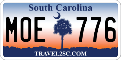 SC license plate MOE776