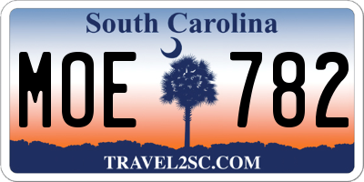 SC license plate MOE782