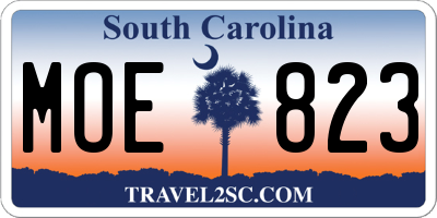 SC license plate MOE823