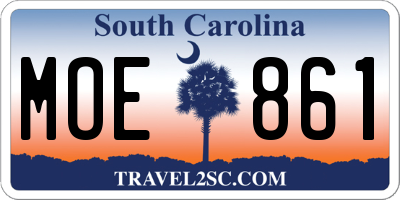 SC license plate MOE861