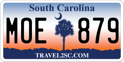 SC license plate MOE879