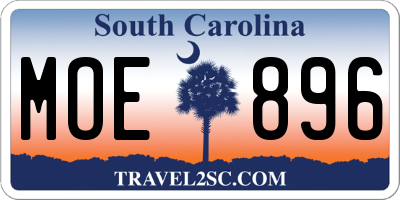 SC license plate MOE896