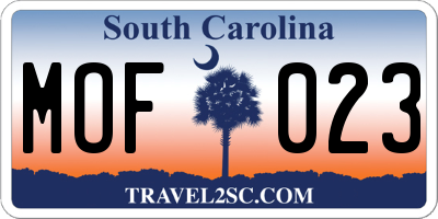 SC license plate MOF023