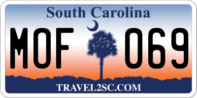 SC license plate MOF069
