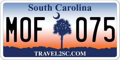 SC license plate MOF075