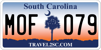 SC license plate MOF079