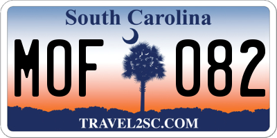 SC license plate MOF082