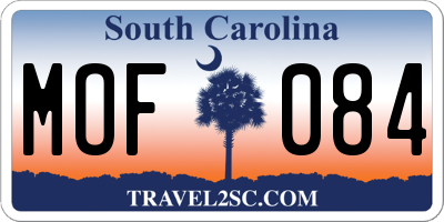 SC license plate MOF084