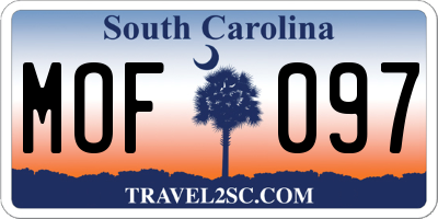 SC license plate MOF097