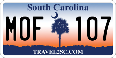 SC license plate MOF107