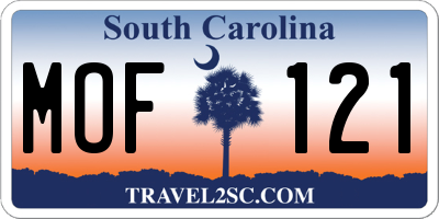 SC license plate MOF121