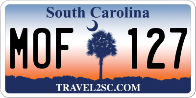 SC license plate MOF127