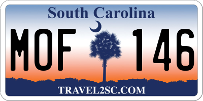 SC license plate MOF146