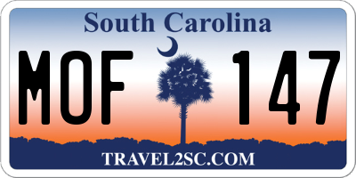 SC license plate MOF147