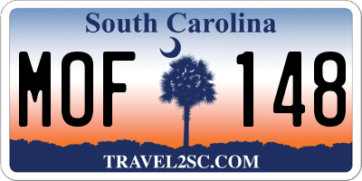 SC license plate MOF148