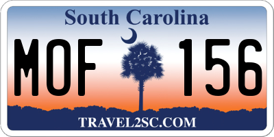 SC license plate MOF156