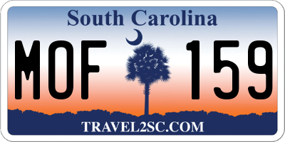 SC license plate MOF159