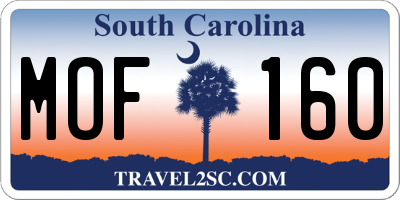 SC license plate MOF160