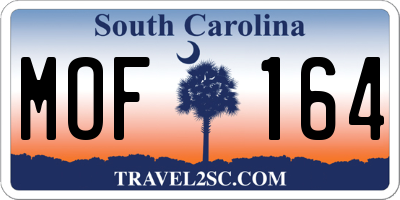SC license plate MOF164