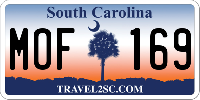SC license plate MOF169