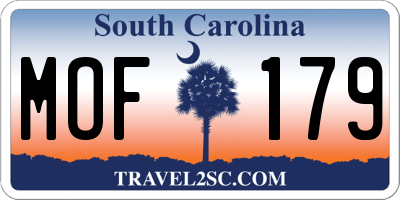 SC license plate MOF179