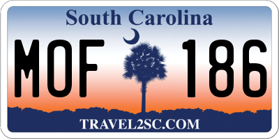 SC license plate MOF186