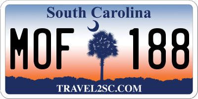 SC license plate MOF188