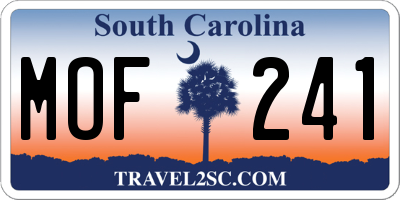 SC license plate MOF241