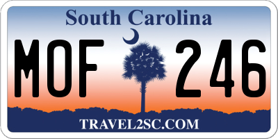 SC license plate MOF246