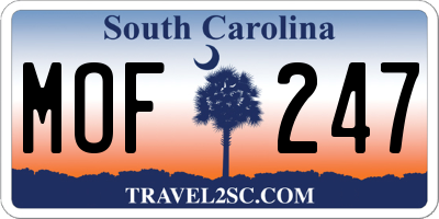 SC license plate MOF247